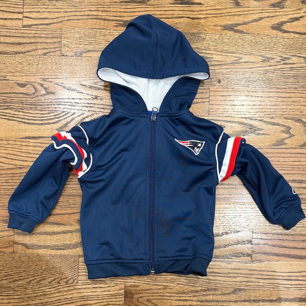 Toddler Girls Navy Blue New England Patriots Hoodie with Logo Size 24M